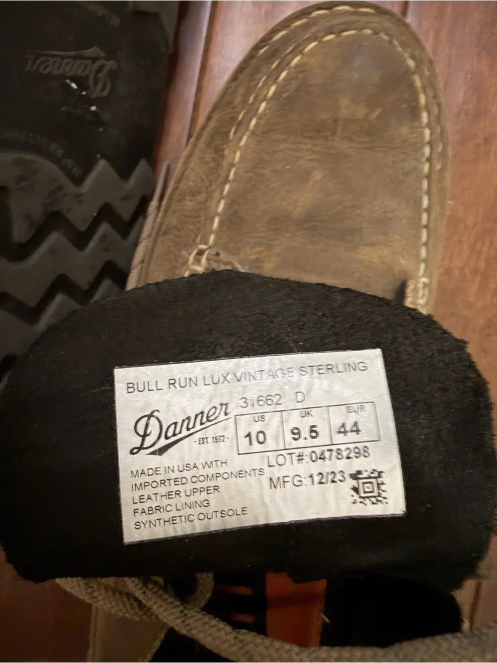Danner Men's Bull Run Lux Vintage Sterling size 10 Work Boots